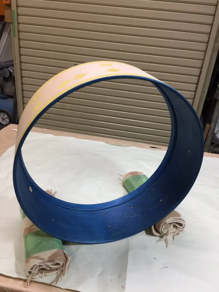 Painted inside with indigo blue stain