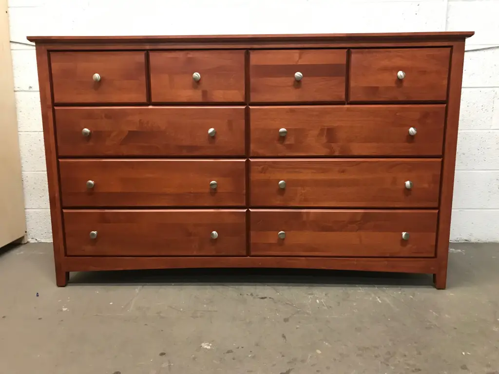 warm cherry oil stain drawer chest
